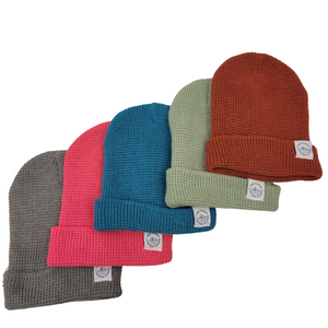 100% RECYCLED TCEP Waffle Knit Winter Beanie | Adult | 5 colors