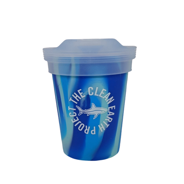 8oz reusable pint blue shark design