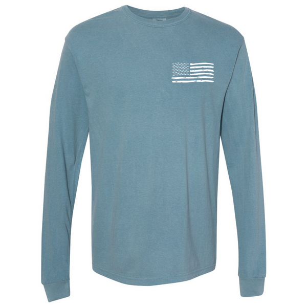 American Flag Long Sleeve Tee | Blue