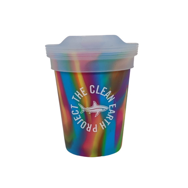 8oz reusable pint multi color shark design