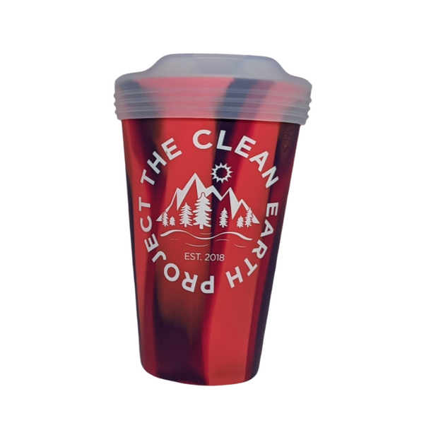 16oz red reusable cup logo