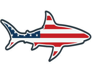 the clean earth project american flag shark sticker